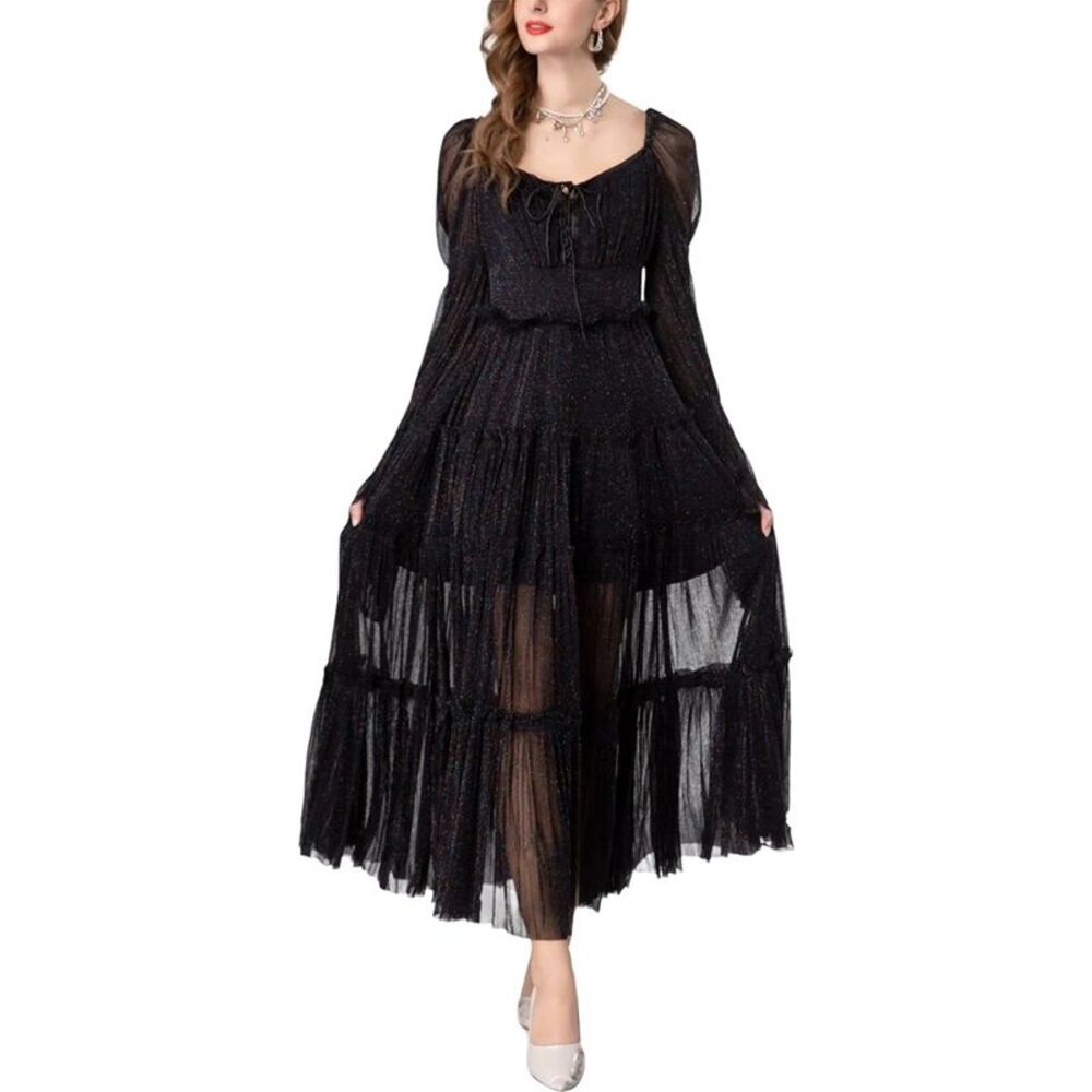 Burryco Womens  Black Solid Maxi Dress, Black